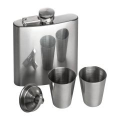 Set di borraccia in metallo con 2 tazze Sandviken 170 ml, grigio, EG016807