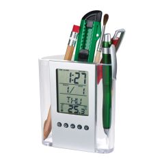 Acrylic Desk Pen Holder Madrid, Transparent, EG103066