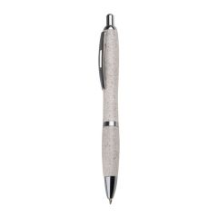 Kugelschreiber aus Weizenstroh mit silbernen Applikationen, Beige, MA1143513