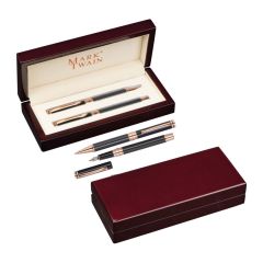 Mark Twain Schreibset, in einem Holz-Etui, Schwarz, MA1261903