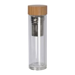 Staklena boca s bambusom, transparentan, EG134366