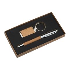 Set regalo metallo-legno Enschede, marrone, EG143701