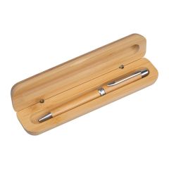 Bamboo pen with twist in bamboo case, Beige, MA1445313
