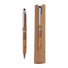Penna a sfera in legno con funzione touch Erfurt, beige, EG149713