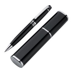 Penna a sfera in metallo con astuccio, nero, MA1748103