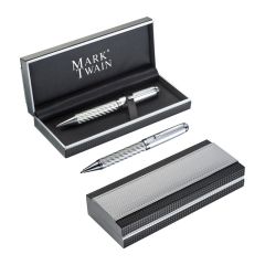 Mark Twain Kugelschreiber im Carbon-Design, grau, MA1784107
