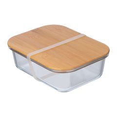Lunchbox in vetro con coperchio in bambù, bandiera, EG183466