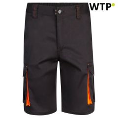VL HEMERA, Zweifarbige, mehrfache Taschen Stretch-Bermuda-Shorts (240g/m²), aus Baumwolle (46%), EME (38%) und Polyester (16%), 36018