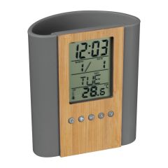 Stifteetui mit Schreibtischuhr, grau, MA2256407