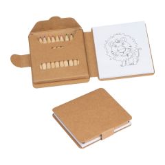 Coloring book with 12 colored pencils, Beige, MA2359013