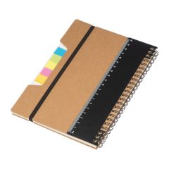 A5 Notebook with Ruler and sticky notes, Brown, EG238701