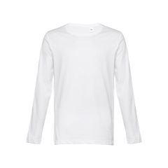 THC BUCHAREST WH, T-shirt da uomo a manica lunga in tubolare di cotone, 30123
