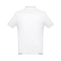 THC ADAM WH, polo uomo a maniche corte in piqué di cotone, bianco, 30130