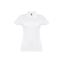 THC EVE WH, polo aderente a maniche corte da donna in 100% cotone, 30134