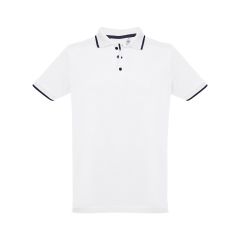 THC ROME WH, muški polo s kontrastnim rubom i gumbima, bijela, 30136