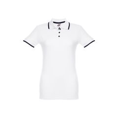 THC ROME WOMEN WH, ženska polo majica s kontrastnim obrubom i gumbima, 30138