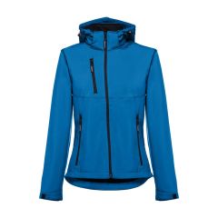 THC ZAGREB ŽENSKA, ženska softshell jakna z odstranljivo kapuco in zaobljenim zadnjim robom, 30181