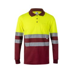 VL VULCAN, dvozonska bird-eye polo majica (160g/m²) s dugim rukavima, u poliesteru (100%), 36067