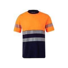 VL BASTET, T-shirt piqué bicolore (150g/m²) in cotone (55%) e poliestere (45%), 36096