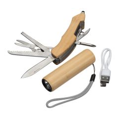 Set regalo torcia e coltello Linz, beige, EG379513