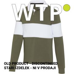 Clyde Unisex Organski Rugby Polo Sweatshirt - Zeleno / Belo / 3XL, WTP38237916