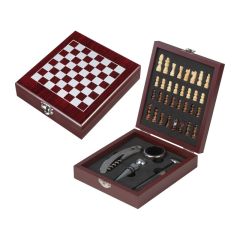 Set vino scacchiera San Gimignano, marrone, EG403701