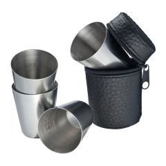 4 cappucci in acciaio inossidabile, nero, EG574003