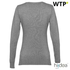 THC MILAN WOMEN, V-neck pullover for women in cotton and polyamide, 30150