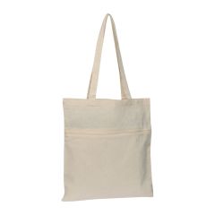 Baumwolltasche mit verschließbarer Vordertasche, Weiß, MA6494006