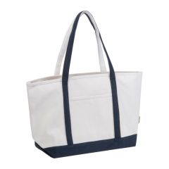 Große Trägertasche aus recycelter Baumwolle, Beige, MA6519813