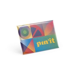 Button PIN 15, Magnetic rectangular badge, 300 - Black, 73135-300