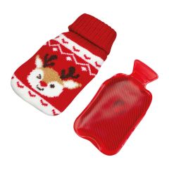 Hand warmer with Christmas knitted cover, rdeča, MA7436305