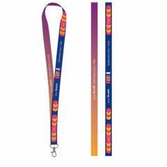 Printed sample of Lanyard SUBLIMATION Long II (20 mm) in polyester, 301 - White, 75035S-301