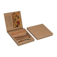 Holzbrett mit Käsemesser, braun, MA8083601