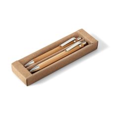GREENY, set penna a sfera e matita meccanica in bambù, naturale, 81162-160
