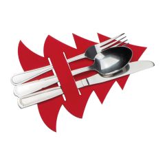 Cutlery pad in Christmas tree shape, rdeča, MA8317105