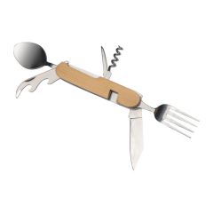Campingbesteck aus Bambus, Beige, MA8347913