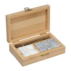 Komplet ledenih kock v bambusovem etuiju, bež, MA8461013