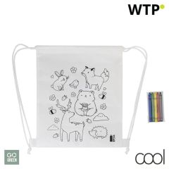 Zocolo, RPET colouring drawstring bag, animals, AP800298