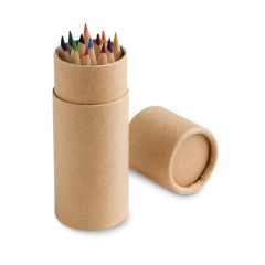 CYLINDER, Stiftebox mit 12 Buntstiften, natürlich, 91752-160