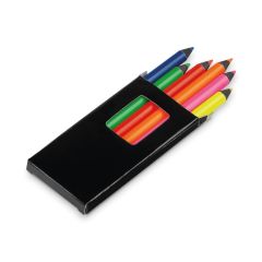 MEMLING, Bleistiftbox mit 6 Farbstiften, Schwarz, 91767-103