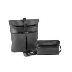 ROVER RUCKSACK, Microfaser- und PU-Rucksack, Schwarz, 92146-103