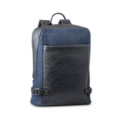 DIVERGENT BACKPACK I, 156" Laptop backpack in denim and PU, Navy blue, 92189-134