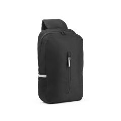 DELFOS, zaino a tracolla singola in poliestere riciclato 300D e 600D, con rivestimento interno in poliestere riciclato 210D, nero, 92191-103