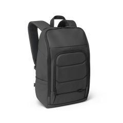 TOULON, 600D recycled polyester high-density water-resistant notebook backpack 16", Black, 92193-103