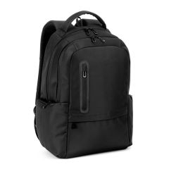 BOSTON SOLID, 17" laptop backpack made from 150D nylon with 2 padded compartments, Schwarz, 92530-103