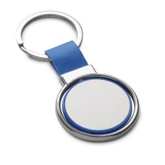ALBRIGHT, portachiavi in metallo e PU adatto alla personalizzazione tramite doming, 93177