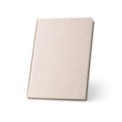 ORGANIC RIGID, blocco note A5 con copertina rigida realizzata con materiale organico di elefante (80%), Luce naturale, 93294-150