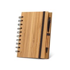 DICKENS A5, A5 spiral notebook in bamboo with 100% recycled paper, Natural, 93485-160