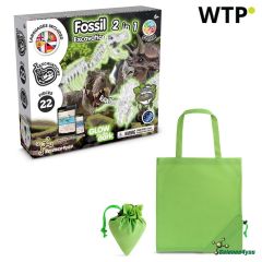 2 in 1 Fossil Excavation Kit V, Educational game supplied with a 190T folding gift bag, 35827